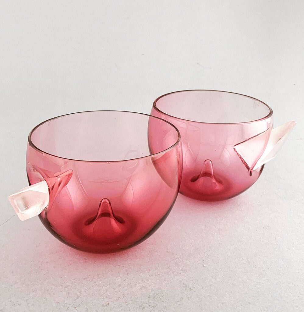 Megan Biddle glass sculpture in translucent pink