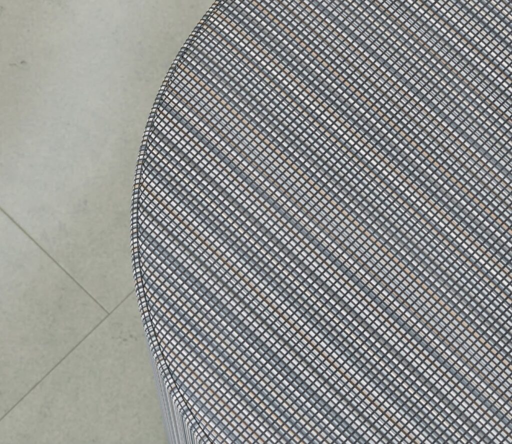 Lineup textile detail on ottoman
