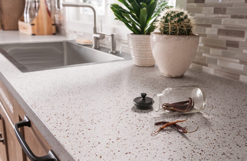 kitchen countertop with terrazzo style