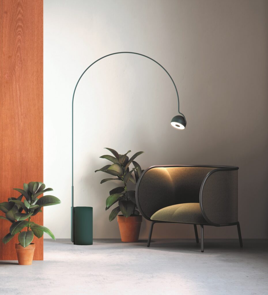Bowee floor lamp with long branching arm