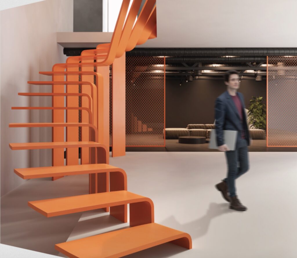 Durasein Brilliant product orange stairs
