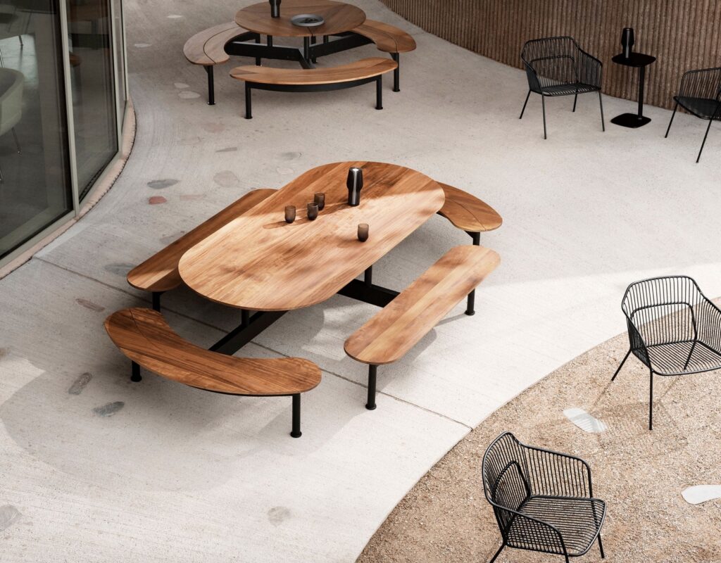 Tibo oblong table in wood view from above