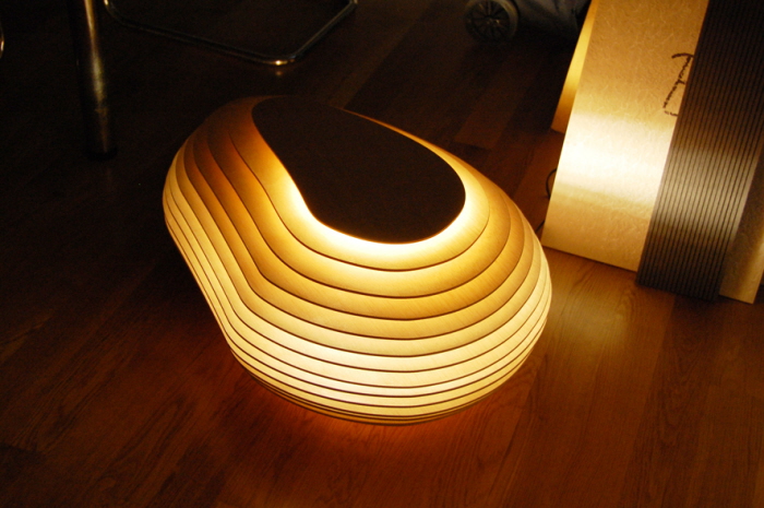Illuminated table view from above
