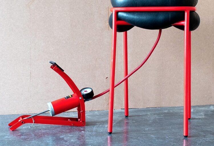 Inflate low stool with pump