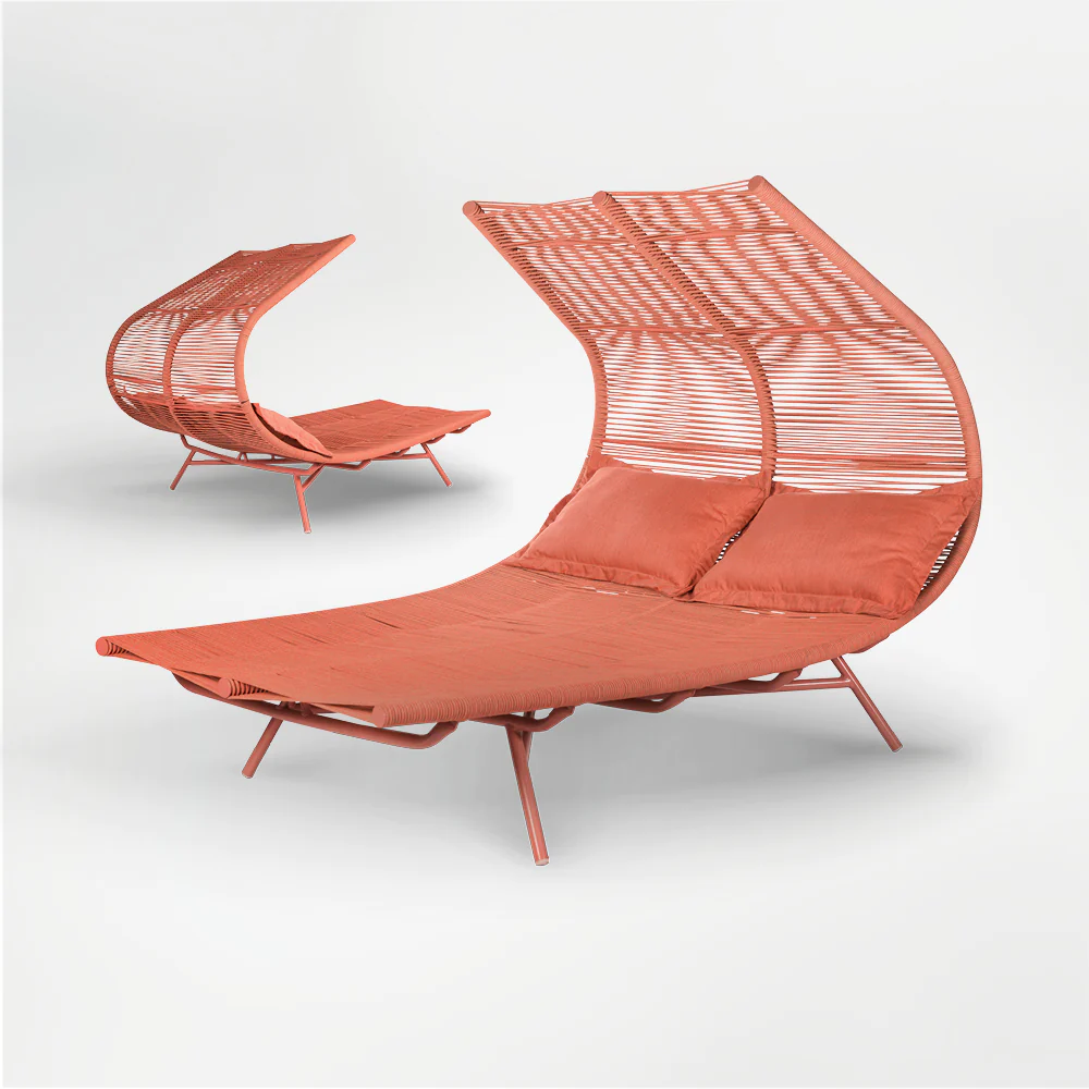 Tidelli Amado double chaise. Two of them in peach.