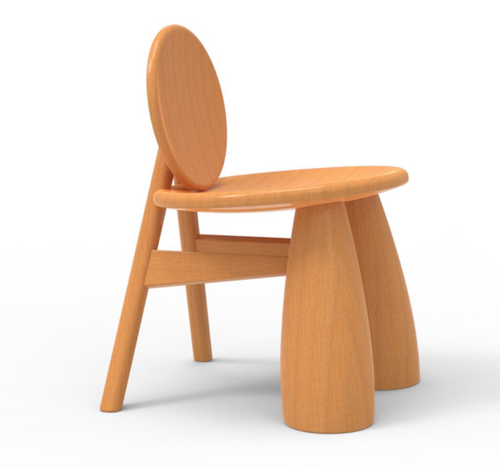 Side view of wooden chair