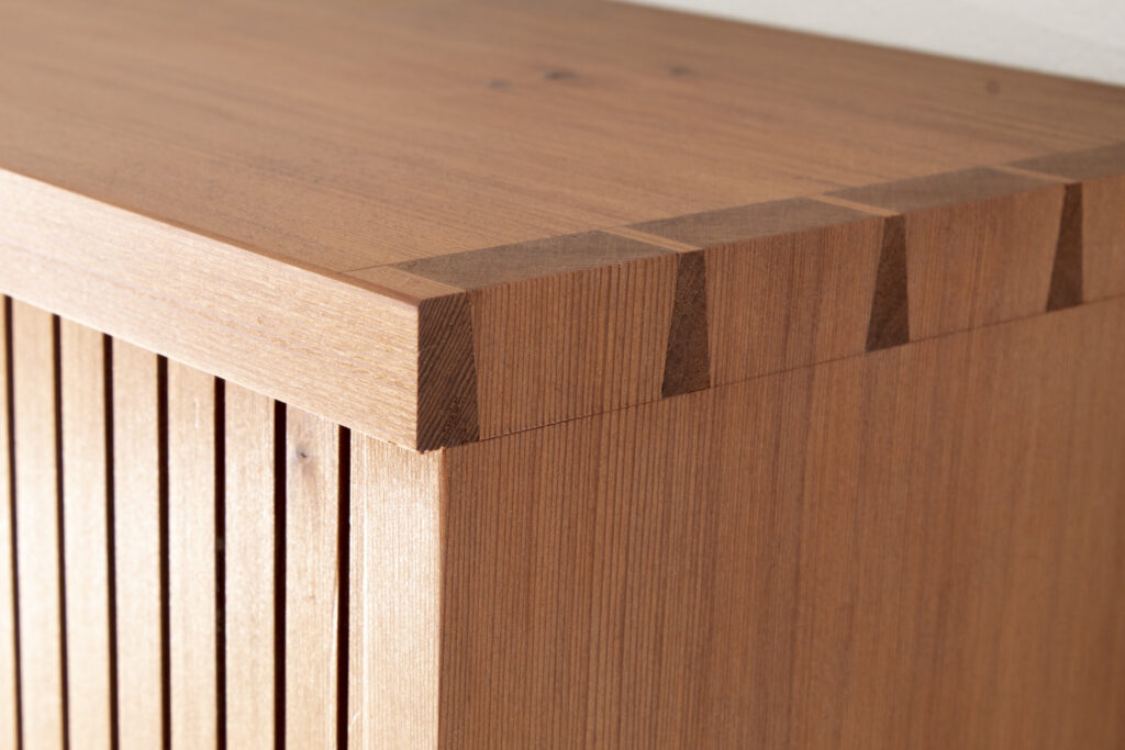 cabinet detail with dovetail joiints
