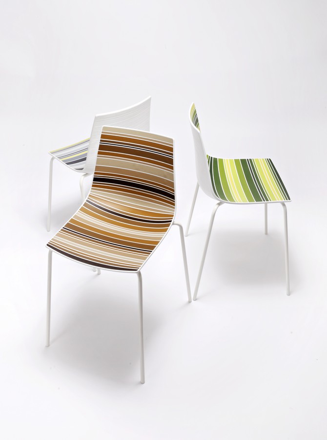 three Colorfive chairs