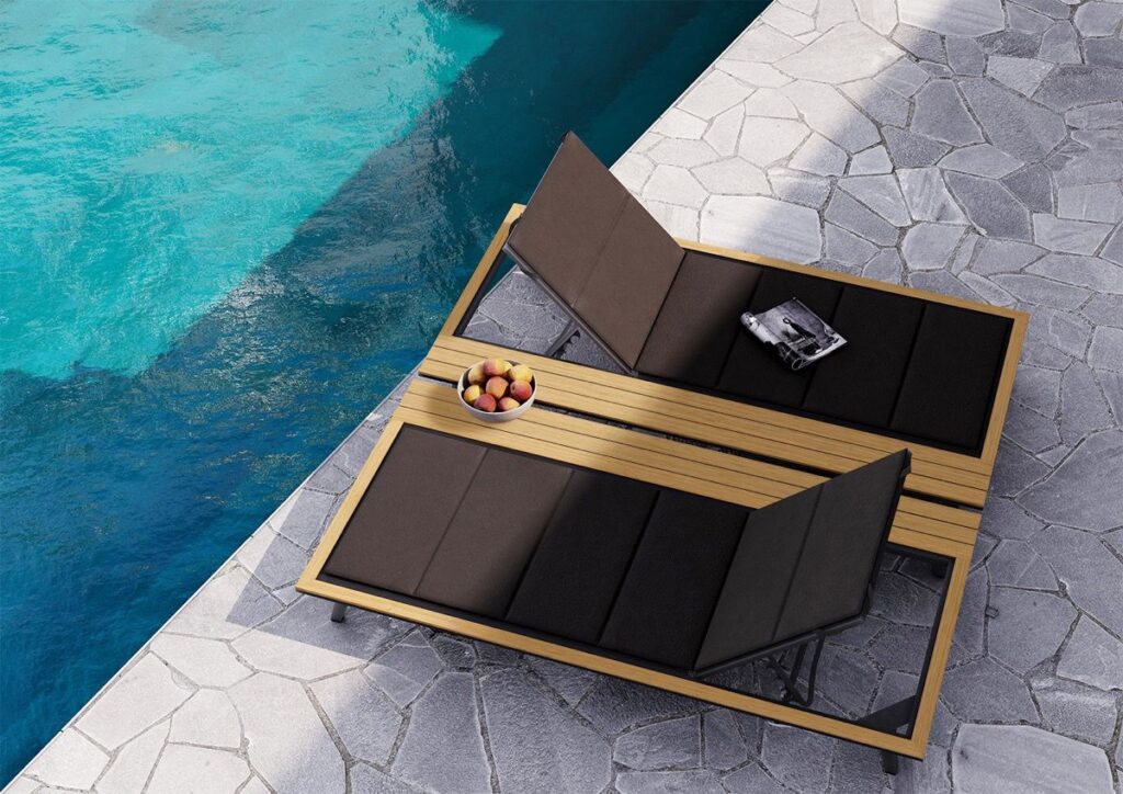 Poolside lounges by Greenington, an exhibitor at BDNY