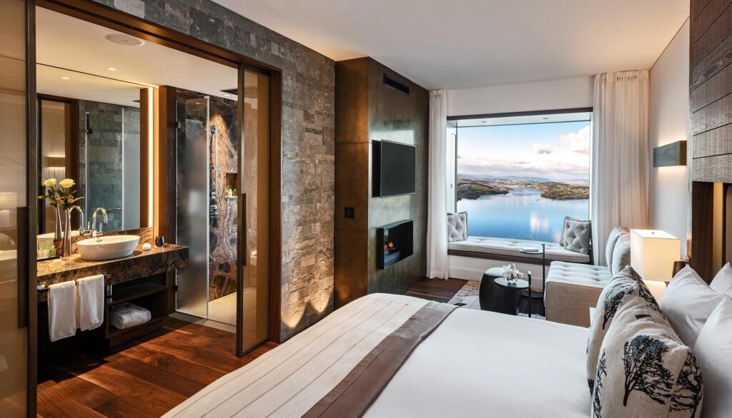 Luxury hotel room in Switzerland