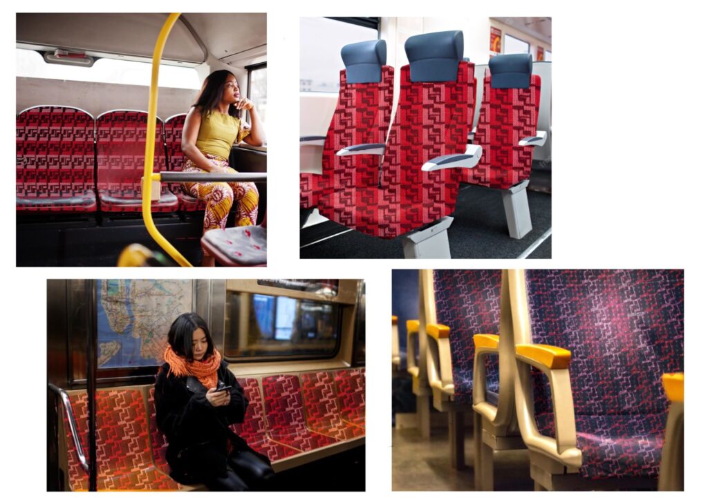Victoria Hughes Textiles on public transportation