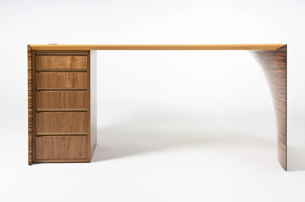 Front view of bespoke desk
