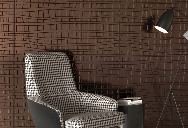 Mega Textures wall with twill style in brown