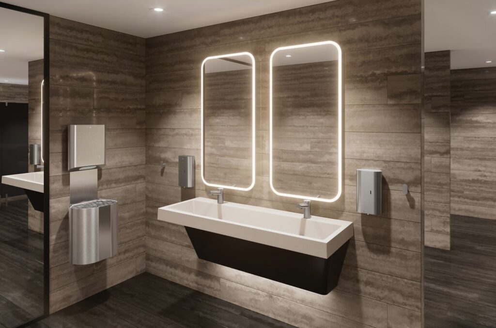 Elvari LED mirrors above sink