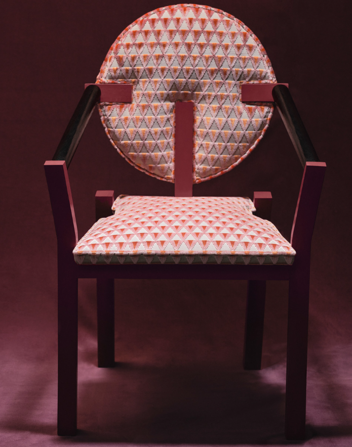 chair upholstered in Amuleto velvet