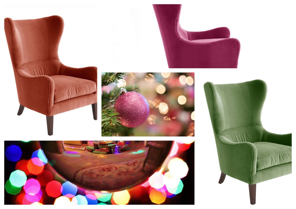 Daydream Velvet chair collage