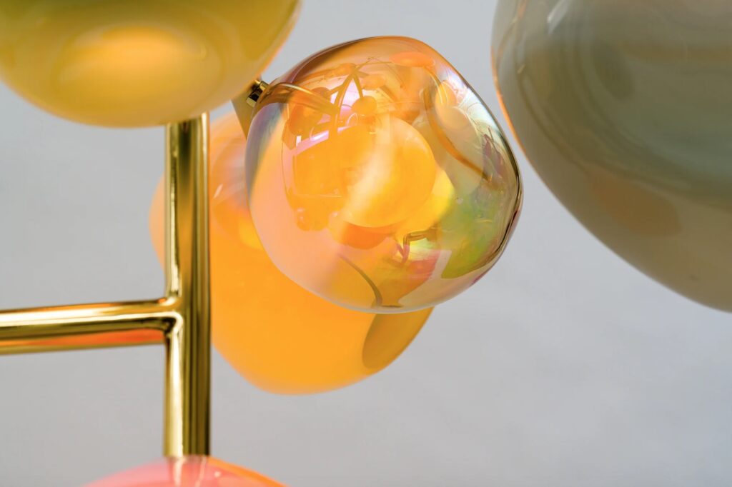 Detail of blown glass bulbs