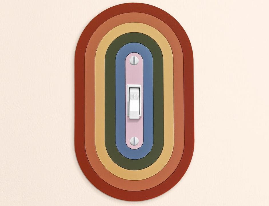 Oval Rainbow Switch Plate Cover by Poppy & Honey Bee