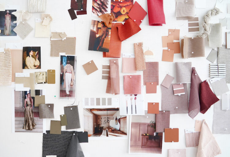 Tackboard of inspiration for Go-To Collection by Carnegie