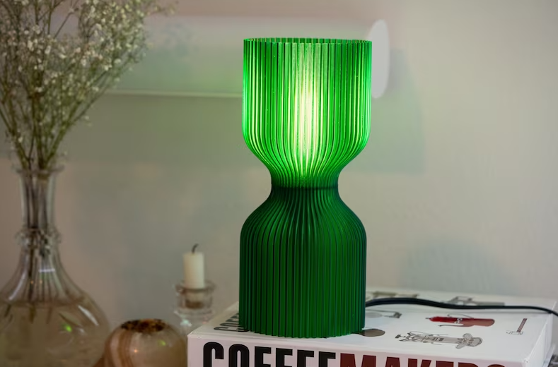 Green Eco-Friendly 3D Table Lamp by 3DModelingDesigns