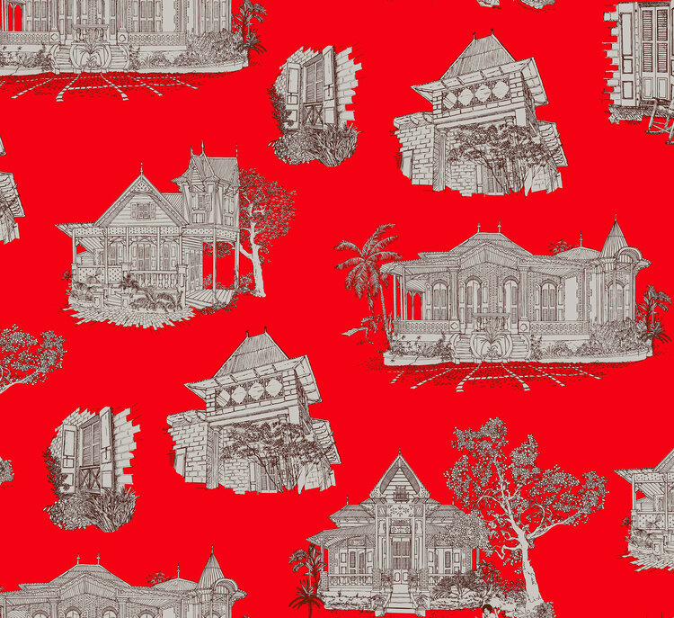 Product image of Toile des caraibes in a bright red color