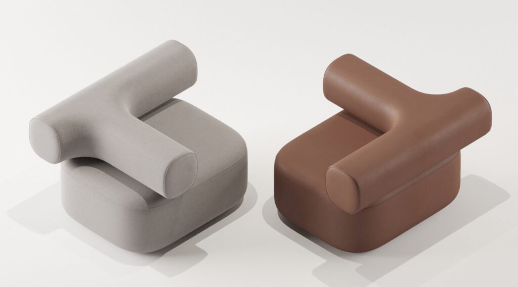 brown and gray chairs with tubular-shaped back and armrests