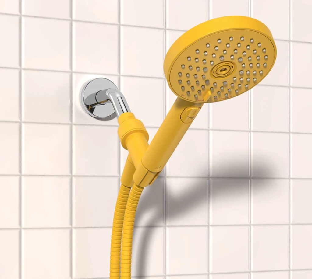 sproos! hand shower in yellow close up
