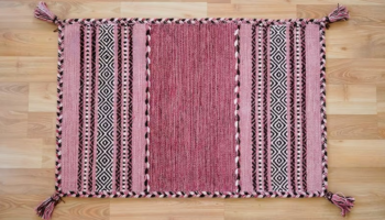 Pink Kilim Rug by INDIALIVING