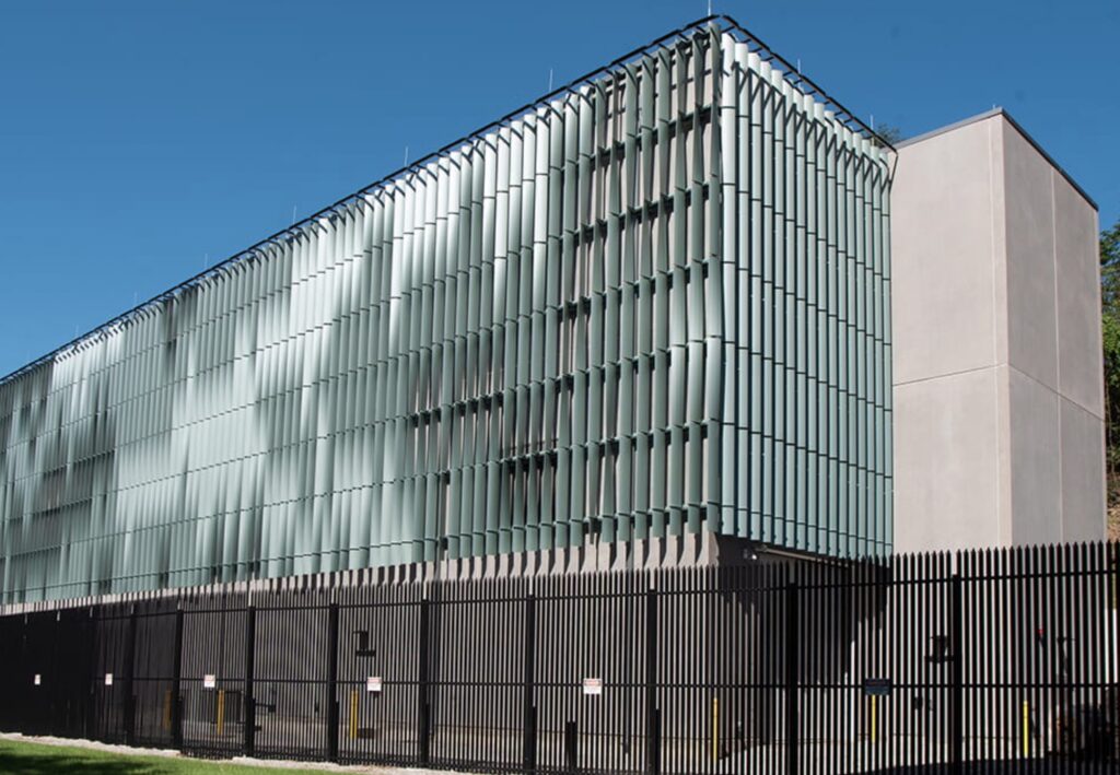 Riazzi Substation with Twisted Sunshade facade