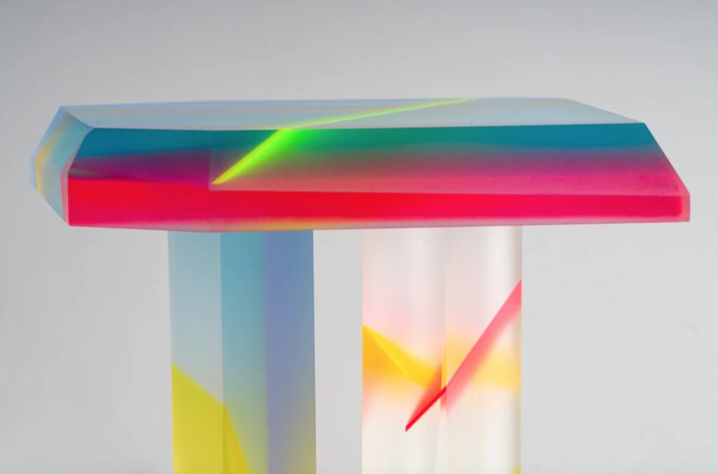 Lucite table detail