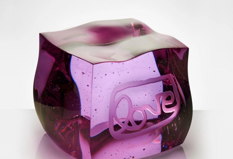 Spectrum Glass Cube Violet with Love