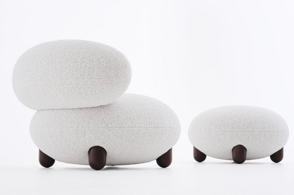 Flock Lounge Chair and Flock Ottoman by Noom