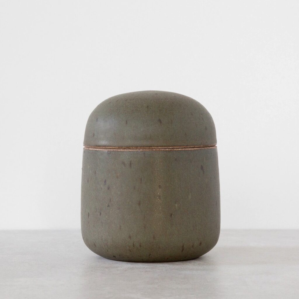 Tall Bun Jar in Moss by Sharon Montrose