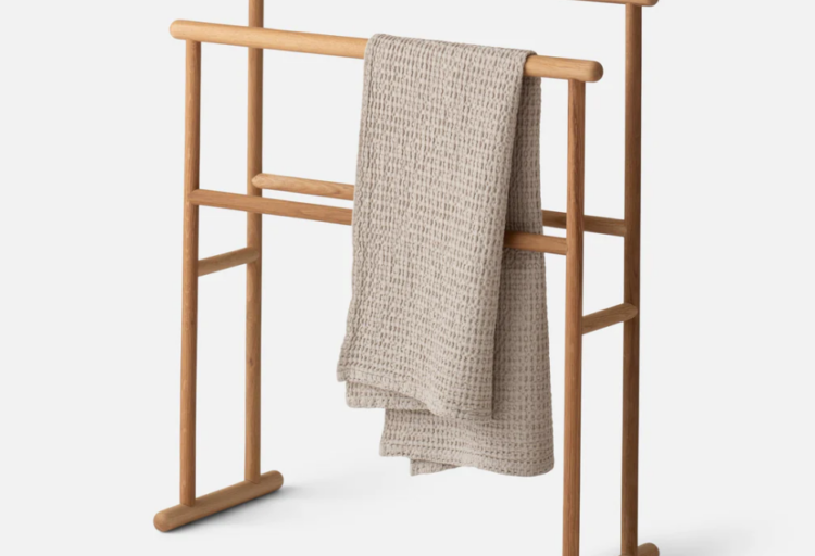 Oak Freestanding Towel Rail