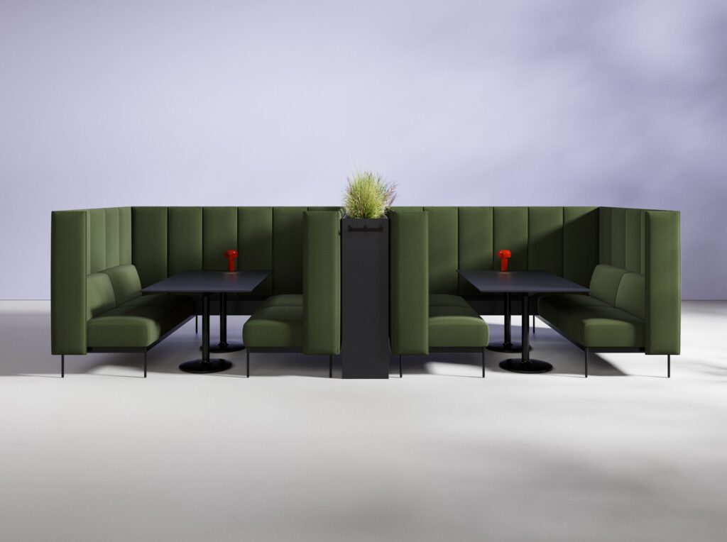 Ambi by Stylex high back-to-back booths in forest green