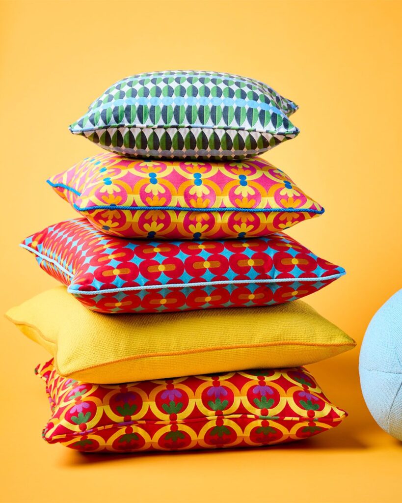 Yinka Ilori collection on pillows