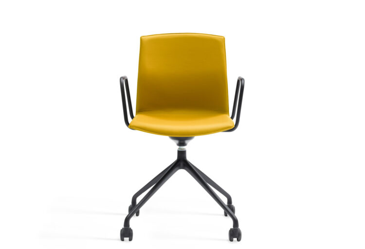 Celebrate chair in yellow with rolling casters