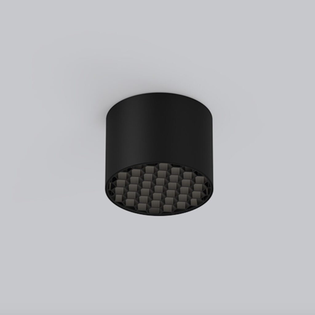 Black with honeycomb baffle