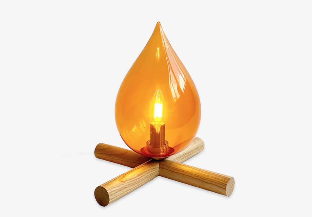 Campfire table lamp cutout