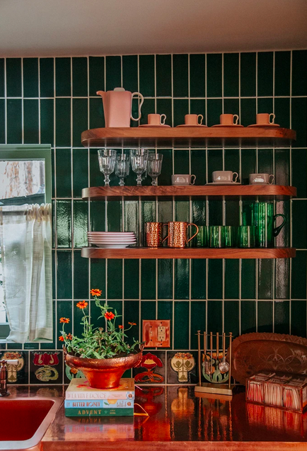 Evergreen tile in a kitchen