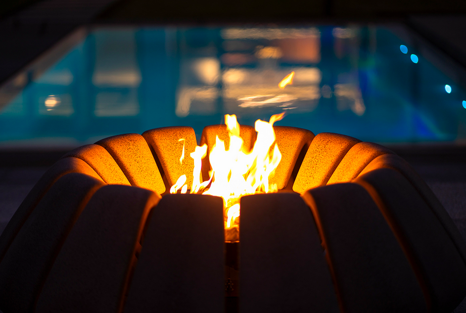 Close up of Sunflower fire pit