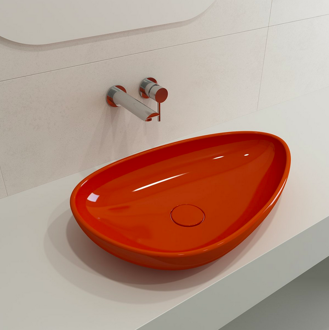 Etna Flame sink with wall-mounted faucet