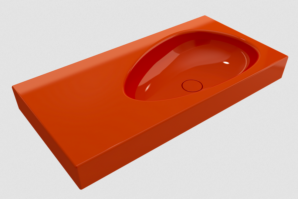 Etna Wall-Mount Bathroom sink in Orange