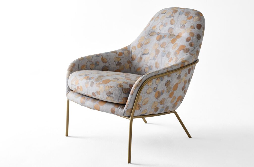 A chair upholstered in Botanic Print 