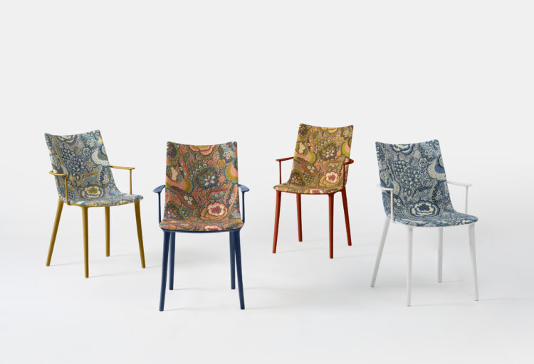 Four Phillip Starck HHH chairs in Liberty floral fabrics