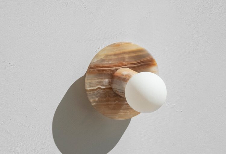 Onyx collection sconce with bare bulb