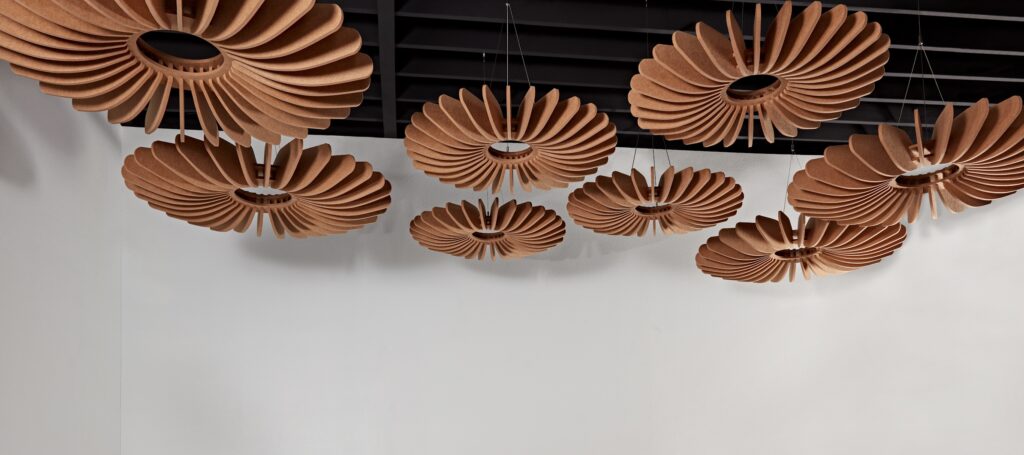 Several Cloud decorative ceiling fixtures in Cayenne