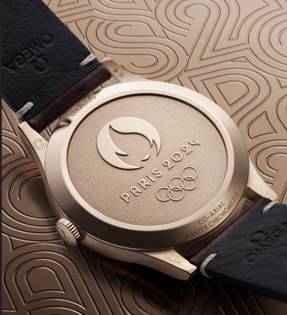 Back of watch with embossed Paris 2024 detail