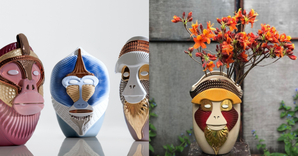 Primates Collection and Brazza Vase by Elena Salmistraro for Bosa