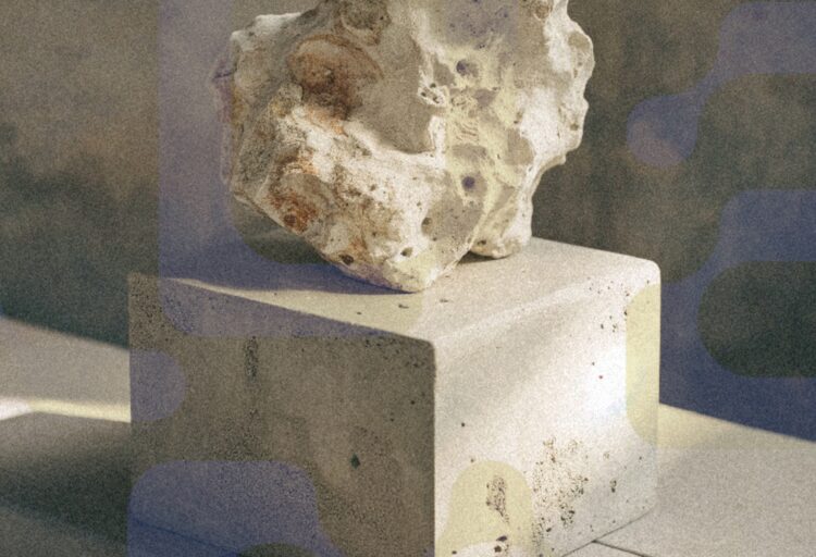 Oyster[Crete] cement block with amorphous shape on top